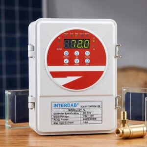 Interdab 72V solar pump controller for 600W-800W DC water pumping systems.