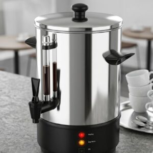 Stainless steel Gourmet 8.8-litre electric water urn for office and catering use.